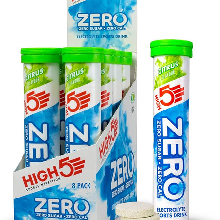 HIGH 5 ZERO SALTS TUBE CITRUS Electrolyte Drink - 8 Pack Box