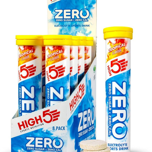 HIGH 5 ZERO SALTS TUBE Tropical Flavour Electrolyte Drink - 8 Pack Box