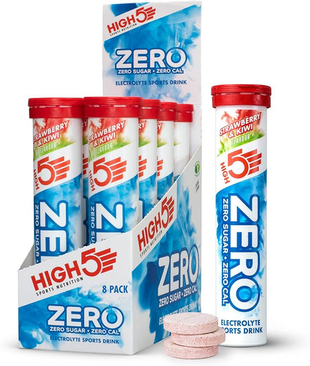 HIGH 5 ZERO SALTS TUBE Strawberry & Kiwi Electrolyte Drink - 8 Pack Box