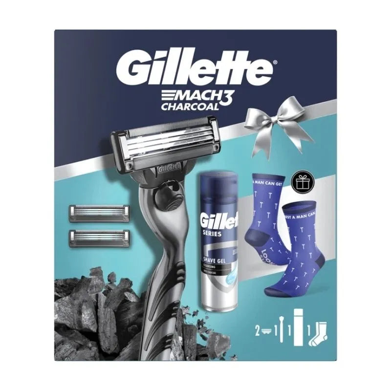 Mach 3 Charcoal Shave & Sock Gift Set