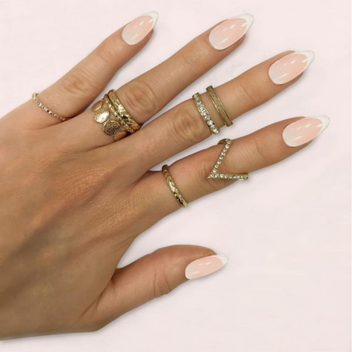 Frenchie Stiletto Nails