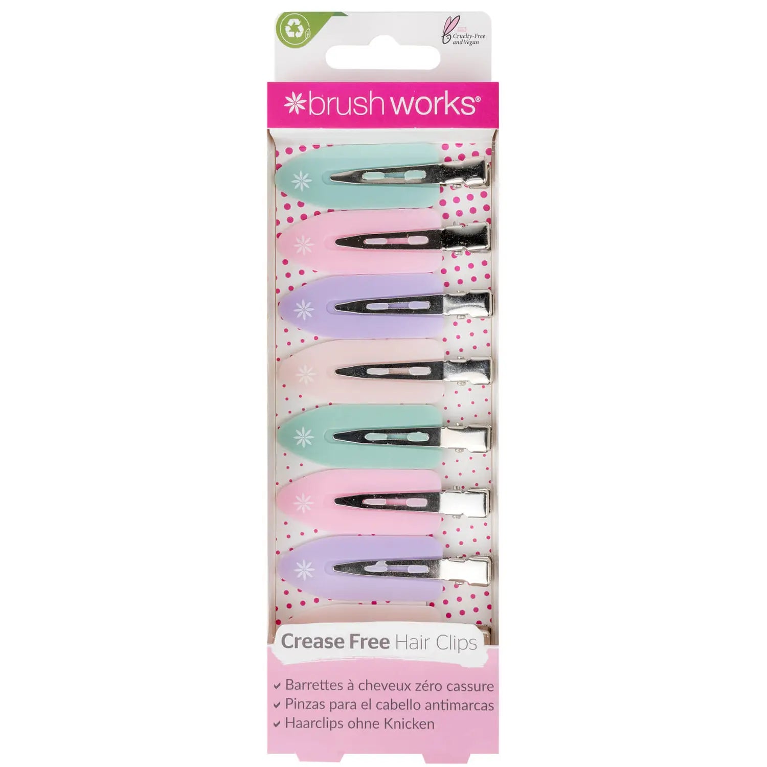 Brush Works No Crease Hair Clips - Pastel