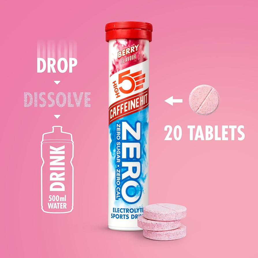 HIGH 5 ZERO SALTS Berry Caffeine Hit Electrolyte Drink 8 Pack Box