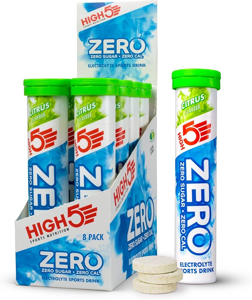 HIGH 5 ZERO SALTS TUBE CITRUS Electrolyte Drink - 8 Pack Box