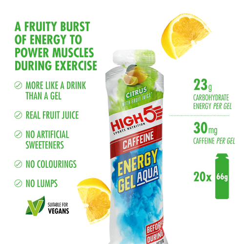 High 5 Aqua Energy Caffeine Gel 20 Pack Box - Citrus