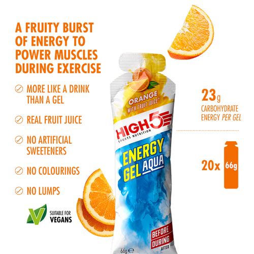 High 5 Aqua Energy Gel 20 Pack Box - Orange