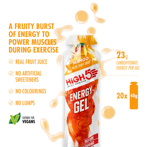 High 5 Energy Gel 20 Pack - Mango