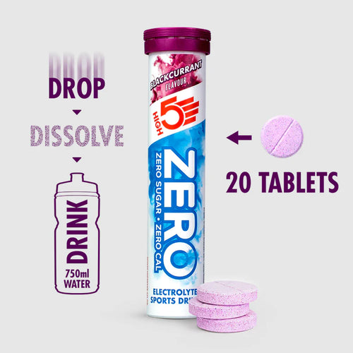 HIGH 5 ZERO SALTS TUBE BLACKCURRANT Electrolyte Drink - 8 Pack Box