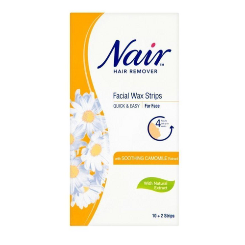 Facial Waxing Strips with Soothing Chamomile Extract x 12