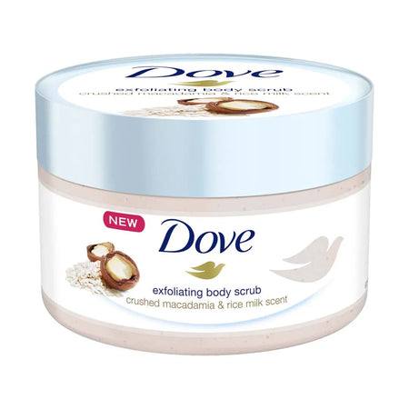 Macadamia & Rice Milk Exfoliating Body Scrub Jar 225ml