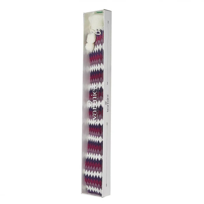 Long Hot Water Bottle - Purple Chevron