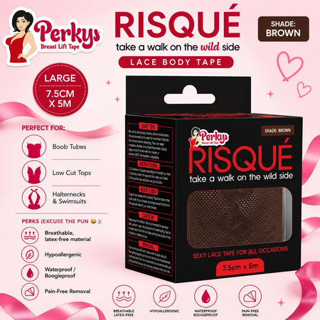 Risque Lacy Body Tape Large Brown 7.5cm x 5m