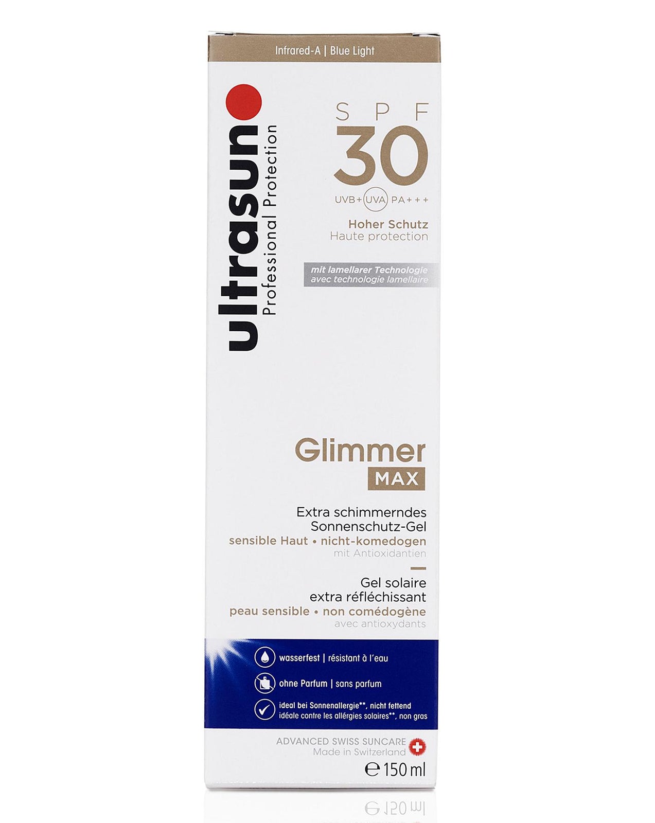 Ultrasun Glimmer Max SPF 30 Shimmering Sun Protection 150ml